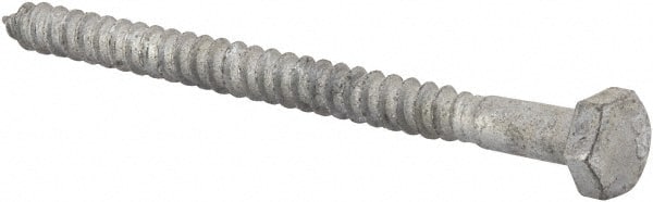 Value Collection - 1/4" Screw, 3-1/2" Length Under Head, Steel, Hex Head Lag Screw - Hot Dipped Galvanized, AISI 1006, ASME B18.2.1 Fastner, Grade 1006-1022 - Exact Tooling