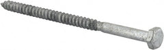 Value Collection - 1/4" Screw, 4-1/2" Length Under Head, Steel, Hex Head Lag Screw - Hot Dipped Galvanized, AISI 1006, ASME B18.2.1 Fastner, Grade 1006-1022 - Exact Tooling