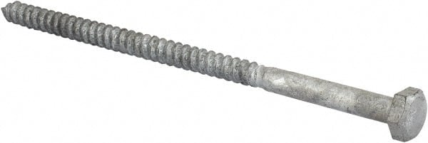 Value Collection - 1/4" Screw, 5" Length Under Head, Steel, Hex Head Lag Screw - Hot Dipped Galvanized, AISI 1006, ASME B18.2.1 Fastner, Grade 1006-1022 - Exact Tooling