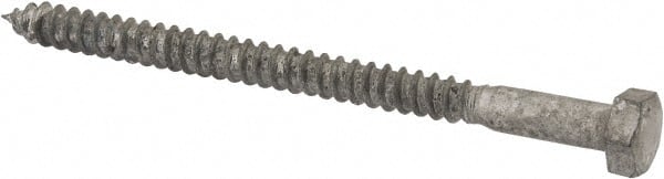 Value Collection - 5/16" Screw, 4-1/2" Length Under Head, Steel, Hex Head Lag Screw - Hot Dipped Galvanized, AISI 1006, ASME B18.2.1 Fastner, Grade 1006-1022 - Exact Tooling