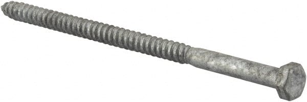 Value Collection - 5/16" Screw, 6" Length Under Head, Steel, Hex Head Lag Screw - Hot Dipped Galvanized, AISI 1006, ASME B18.2.1 Fastner, Grade 1006-1022 - Exact Tooling