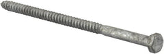 Value Collection - 5/16" Screw, 6" Length Under Head, Steel, Hex Head Lag Screw - Hot Dipped Galvanized, AISI 1006, ASME B18.2.1 Fastner, Grade 1006-1022 - Exact Tooling
