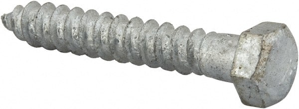 Value Collection - 3/8" Screw, 2-1/2" Length Under Head, Steel, Hex Head Lag Screw - Hot Dipped Galvanized, AISI 1006, ASME B18.2.1 Fastner, Grade 1006-1022 - Exact Tooling