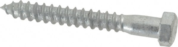 Value Collection - 3/8" Screw, 3" Length Under Head, Steel, Hex Head Lag Screw - Hot Dipped Galvanized, AISI 1006, ASME B18.2.1 Fastner, Grade 1006-1022 - Exact Tooling