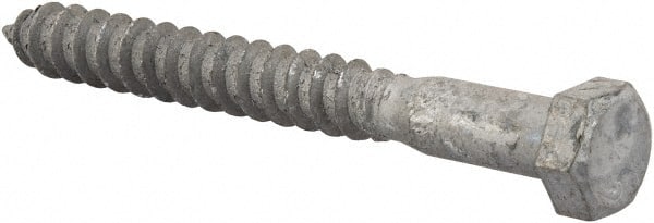 Value Collection - 3/8" Screw, 3-1/2" Length Under Head, Steel, Hex Head Lag Screw - Hot Dipped Galvanized, AISI 1006, ASME B18.2.1 Fastner, Grade 1006-1022 - Exact Tooling
