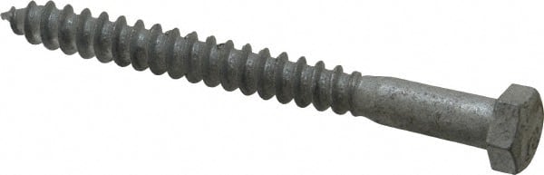 Value Collection - 3/8" Screw, 4" Length Under Head, Steel, Hex Head Lag Screw - Hot Dipped Galvanized, AISI 1006, ASME B18.2.1 Fastner, Grade 1006-1022 - Exact Tooling