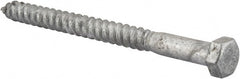 Value Collection - 3/8" Screw, 4-1/2" Length Under Head, Steel, Hex Head Lag Screw - Hot Dipped Galvanized, AISI 1006, ASME B18.2.1 Fastner, Grade 1006-1022 - Exact Tooling