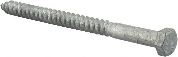 Value Collection - 3/8" Screw, 5" Length Under Head, Steel, Hex Head Lag Screw - Hot Dipped Galvanized, AISI 1006, ASME B18.2.1 Fastner, Grade 1006-1022 - Exact Tooling