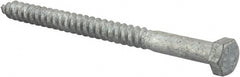 Value Collection - 3/8" Screw, 5" Length Under Head, Steel, Hex Head Lag Screw - Hot Dipped Galvanized, AISI 1006, ASME B18.2.1 Fastner, Grade 1006-1022 - Exact Tooling