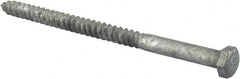Value Collection - 3/8" Screw, 6" Length Under Head, Steel, Hex Head Lag Screw - Hot Dipped Galvanized, AISI 1006, ASME B18.2.1 Fastner, Grade 1006-1022 - Exact Tooling