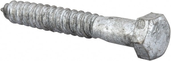 Value Collection - 1/2" Screw, 3-1/2" Length Under Head, Steel, Hex Head Lag Screw - Hot Dipped Galvanized, AISI 1006, ASME B18.2.1 Fastner, Grade 1006-1022 - Exact Tooling