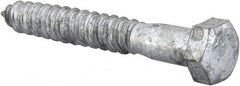 Value Collection - 1/2" Screw, 3-1/2" Length Under Head, Steel, Hex Head Lag Screw - Hot Dipped Galvanized, AISI 1006, ASME B18.2.1 Fastner, Grade 1006-1022 - Exact Tooling