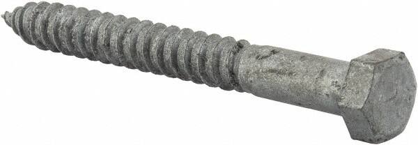 Value Collection - 1/2" Screw, 4-1/2" Length Under Head, Steel, Hex Head Lag Screw - Hot Dipped Galvanized, AISI 1006, ASME B18.2.1 Fastner, Grade 1006-1022 - Exact Tooling