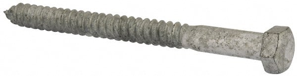 Value Collection - 1/2" Screw, 6" Length Under Head, Steel, Hex Head Lag Screw - Hot Dipped Galvanized, AISI 1006, ASME B18.2.1 Fastner, Grade 1006-1022 - Exact Tooling