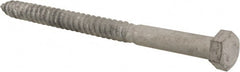 Value Collection - 1/2" Screw, 7" Length Under Head, Steel, Hex Head Lag Screw - Hot Dipped Galvanized, AISI 1006, ASME B18.2.1 Fastner, Grade 1006-1022 - Exact Tooling