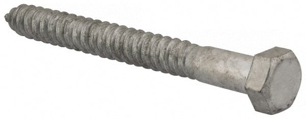 Value Collection - 5/8" Screw, 6" Length Under Head, Steel, Hex Head Lag Screw - Hot Dipped Galvanized, AISI 1006, ASME B18.2.1 Fastner, Grade 1006-1022 - Exact Tooling