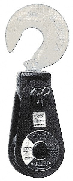 Value Collection - 4, 400 Lbs. Load Limit, Side Release Snatch Block - Single Sheave, 3 Inch Outside Diameter, Wire Rope, 5/16 Inch, 3/8 Inch Diameters, Steel, Painted Finish - Exact Tooling