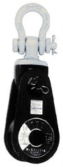Value Collection - 8, 800 Lbs. Load Limit, Side Release Snatch Block - Single Sheave, 4-1/2 Inch Outside Diameter, Wire Rope, 3/8 Inch, 1/2 Inch Diameters, Steel, Painted Finish - Exact Tooling