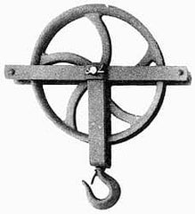 Value Collection - 1, 000 Lbs. Load Limit, Swivel Hook Block - Single Sheave, 12 Inch Outside Diameter, Fibrous Rope, 1 Inch Diameter, Steel - Exact Tooling