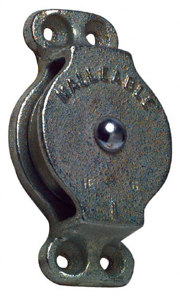 Value Collection - Single Closed Side Mount Guidance Pulley - Sheave, 3 Inch Outside Diameter, Wire Rope, 3/8 Inch Diameter, 0.235 Inch to 0.246 Inch Mounting Hole Diameter Iron, Galvanized Finish - Exact Tooling