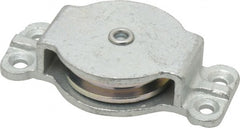 Value Collection - Single Closed Side Mount Guidance Pulley - Sheave, 2 Inch Outside Diameter, Wire Rope, 1/4 Inch Diameter, 0.209 Inch to 0.22 Inch Mounting Hole Diameter Iron, Galvanized Finish - Exact Tooling