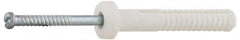 Value Collection - 3/16" Diam, 3/16" Drill, 1-1/2" OAL, 2-3/8" Min Embedment Hammer Drive Concrete Anchor - Nylon, Zinc-Plated Finish, Round Head - Exact Tooling