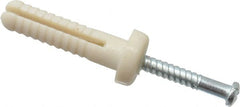 Value Collection - 1/4" Diam, 1/4" Drill, 1" OAL, 2-1/2" Min Embedment Hammer Drive Concrete Anchor - Nylon, Zinc-Plated Finish, Round Head - Exact Tooling