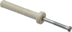 Value Collection - 1/4" Diam, 1/4" Drill, 1-1/2" OAL, Hammer Drive Concrete Anchor - Nylon, Zinc-Plated Finish, Round Head - Exact Tooling