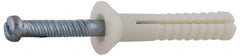 Value Collection - 3/16" Diam, 3/16" Drill, 1-1/2" OAL, Hammer Drive Concrete Anchor - Nylon, Zinc-Plated Finish, Flat Head - Exact Tooling