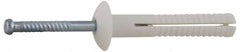 Value Collection - 1/4" Diam, 1/4" Drill, 4" OAL, 1" Min Embedment Hammer Drive Concrete Anchor - Nylon, Zinc-Plated Finish, Mushroom Head - Exact Tooling