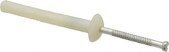 Value Collection - 1/4" Diam, 1/4" Drill, 2" OAL, 3-1/2" Min Embedment Hammer Drive Concrete Anchor - Nylon, Zinc-Plated Finish, Mushroom Head - Exact Tooling