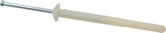 Value Collection - 1/4" Diam, 1/4" Drill, 3" OAL, Hammer Drive Concrete Anchor - Nylon, Zinc-Plated Finish, Mushroom Head - Exact Tooling