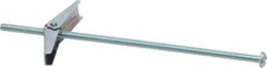 Value Collection - 1/8" Screw, 1/8" Diam, 4" Long, Toggle Bolt Drywall & Hollow Wall Anchor - 1/8" Drill, Zinc Plated, Steel, Use in Concrete, & Masonry, Hollow Tile, Plaster & Wallboard - Exact Tooling