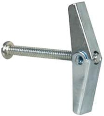 Value Collection - 3/16" Screw, 3/16" Diam, 2" Long, Toggle Bolt Drywall & Hollow Wall Anchor - 3/16" Drill, Zinc Plated, Steel, Use in Concrete, & Masonry, Hollow Tile, Plaster & Wallboard - Exact Tooling