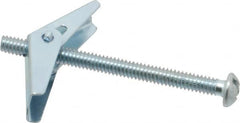 Value Collection - 1/4" Screw, 1/4" Diam, 3" Long, Toggle Bolt Drywall & Hollow Wall Anchor - 1/4" Drill, Zinc Plated, Steel, Use in Concrete, & Masonry, Hollow Tile, Plaster & Wallboard - Exact Tooling