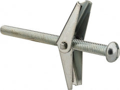 Value Collection - 5/16" Screw, 5/16" Diam, 4" Long, Toggle Bolt Drywall & Hollow Wall Anchor - 5/16" Drill, Zinc Plated, Steel, Use in Concrete, & Masonry, Hollow Tile, Plaster & Wallboard - Exact Tooling