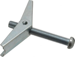 Value Collection - 1/2" Screw, 1/2" Diam, 4" Long, Toggle Bolt Drywall & Hollow Wall Anchor - 1/2" Drill, Zinc Plated, Steel, Use in Concrete, & Masonry, Hollow Tile, Plaster & Wallboard - Exact Tooling