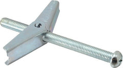 Value Collection - 1/2" Screw, 1/2" Diam, 6" Long, Toggle Bolt Drywall & Hollow Wall Anchor - 1/2" Drill, Zinc Plated, Steel, Use in Concrete, & Masonry, Hollow Tile, Plaster & Wallboard - Exact Tooling