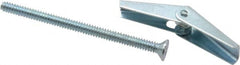Value Collection - 1/8" Screw, 1/8" Diam, 2" Long, Toggle Bolt Drywall & Hollow Wall Anchor - 1/8" Drill, Zinc Plated, Steel, Use in Concrete, & Masonry, Hollow Tile, Plaster & Wallboard - Exact Tooling