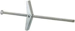 Value Collection - 1/8" Screw, 1/8" Diam, 4" Long, Toggle Bolt Drywall & Hollow Wall Anchor - 1/8" Drill, Zinc Plated, Steel, Use in Concrete, & Masonry, Hollow Tile, Plaster & Wallboard - Exact Tooling