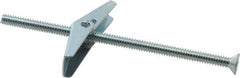 Value Collection - 3/16" Screw, 3/16" Diam, 4" Long, Toggle Bolt Drywall & Hollow Wall Anchor - 3/16" Drill, Zinc Plated, Steel, Use in Concrete, & Masonry, Hollow Tile, Plaster & Wallboard - Exact Tooling