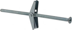 Value Collection - 1/4" Screw, 1/4" Diam, 6" Long, Toggle Bolt Drywall & Hollow Wall Anchor - 1/4" Drill, Zinc Plated, Steel, Use in Concrete, & Masonry, Hollow Tile, Plaster & Wallboard - Exact Tooling