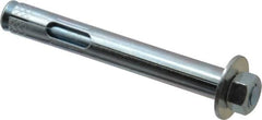 Value Collection - 1/2" Diam, 1/2" Drill, 4" OAL, 2-1/2" Min Embedment Sleeve Concrete Anchor - Steel, Zinc-Plated Finish, Hex Nut Head - Exact Tooling
