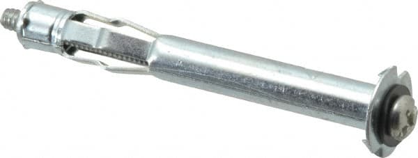 Value Collection - #6 to 32 Screw, 1/8" Diam, 1-1/4" Long, 1-1/4 to 1-3/4" Thick, Sleeve Drywall & Hollow Wall Anchor - 1/8" Drill, Zinc Plated, Steel, Use in Drywall - Exact Tooling