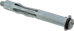 Value Collection - 1/4 - 20" Screw, 1/4" Diam, 3-1/8" Long, 1-1/4 to 1-3/4" Thick, Sleeve Drywall & Hollow Wall Anchor - 1/4" Drill, Zinc Plated, Steel, Use in Drywall - Exact Tooling