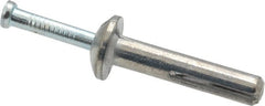 Value Collection - 1/4" Diam, 1/4" Drill, 1-1/4" OAL, 6-1/2" Min Embedment Hammer Drive Concrete Anchor - Zamac Alloy, Zinc-Plated Finish, Mushroom Head - Exact Tooling