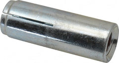 Value Collection - 5/8" Diam, 5/8" Drill, 2-9/16" OAL, Drop-In Concrete Anchor - Grade 5 Steel, Zinc-Plated Finish, 1" Thread Length - Exact Tooling