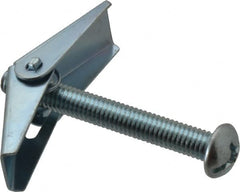 Value Collection - 3/8" Screw, 3/8" Diam, 3" Long, Toggle Bolt Drywall & Hollow Wall Anchor - 3/8" Drill, Zinc Plated, Steel, Use in Concrete, & Masonry, Hollow Tile, Plaster & Wallboard - Exact Tooling
