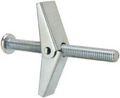 Value Collection - 3/8" Screw, 3/8" Diam, 4" Long, Toggle Bolt Drywall & Hollow Wall Anchor - 3/8" Drill, Zinc Plated, Steel, Use in Concrete, & Masonry, Hollow Tile, Plaster & Wallboard - Exact Tooling