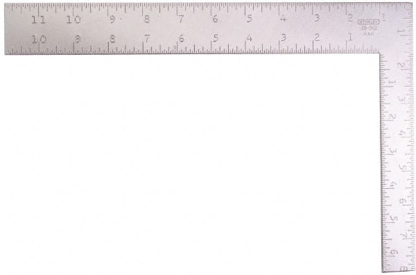 Stanley - 8" Blade Length x 1" Blade Width, 12" Base Length x 1-1/2" Base Width Steel Square - 1 Inch Wide Blade, 1-1/2 Inch Wide Base - Exact Tooling
